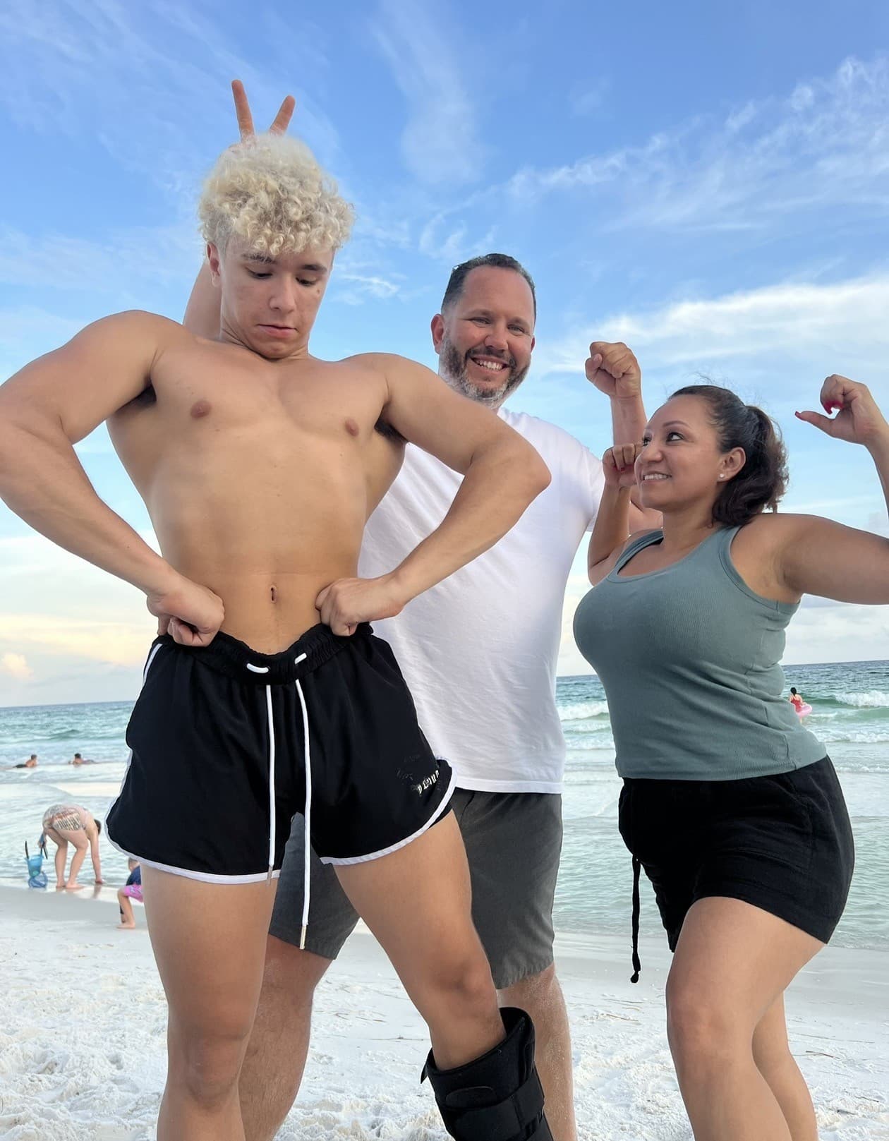 Jason goofing around on the beach